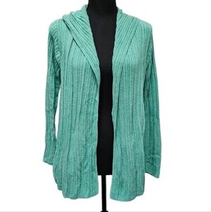 Barefoot Dreams Cozy Chic ultra Lite Hooded Cardigan 71% Nylon 29% Viscose Sz M